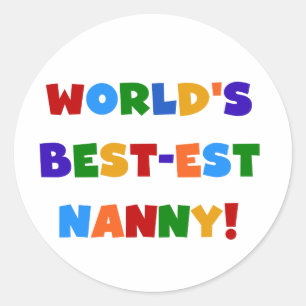 's Werelds beste kindermeisje met heldere kleuren Ronde Sticker