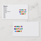 's Werelds beste kindermeisje met heldere kleuren Visitekaartje (Voorkant / Achterkant)