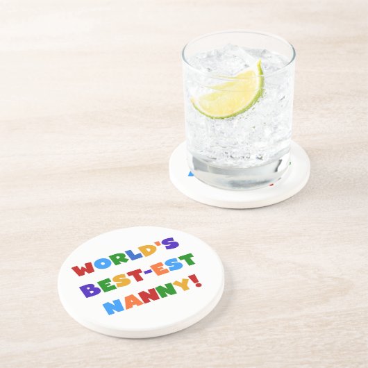 's Werelds beste kindermeisje met heldere kleuren Zandsteen Onderzetter (Zijkant)