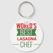 's Werelds beste Lasagna Chef Button Sleutelhanger (Voorkant)