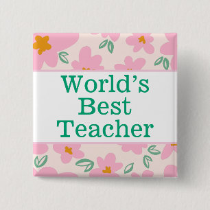 's Werelds beste lerarenpin Vierkante Button 5,1 Cm