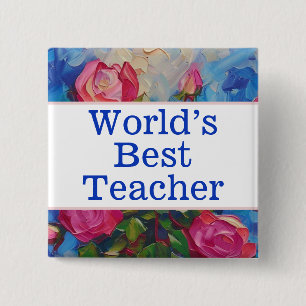 's Werelds beste lerarenpin Vierkante Button 5,1 Cm