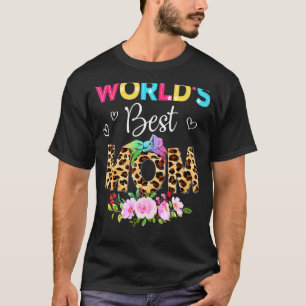's Werelds Beste Mam Happy Moederdag Luipaard Prin T-shirt