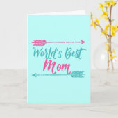 's Werelds Beste Mam Mooie Moederdag Blauwgroen Ro Kaart (Gele Bloem)