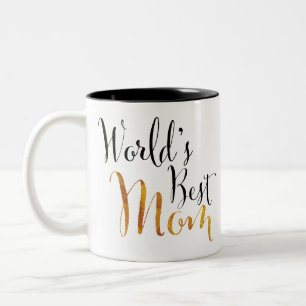 's Werelds beste mam-ontwerp (Gold) voor Tweekleurige Koffiemok