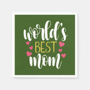 's Werelds beste mama Moederdag   Papier Napkin Servet