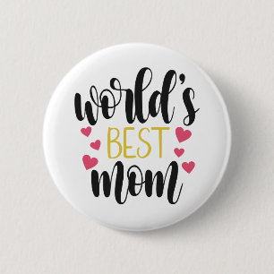 's Werelds beste mama Moederdag Pin-Button Ronde Button 5,7 Cm