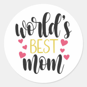 's Werelds beste mama-Moederdag Zelfklever Ronde Sticker