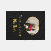 's Werelds beste Moeder aangepaste foto hart Fleece Deken (Voorkant (Horizontaal))