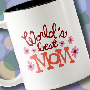 's Werelds beste moeder bloemen Retro Mok