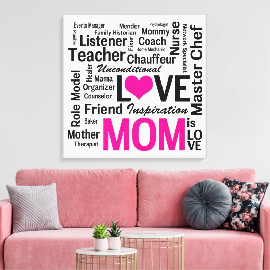's Werelds beste moeder, geweldige 24-7 multitaske Canvas Afdruk (Insitu (Woonkamer))