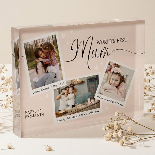's Werelds Beste Mum Script Snapshot Moederdag Roz Fotoblokken