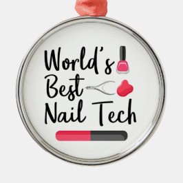 's Werelds beste nageltechnicus Metalen Ornament