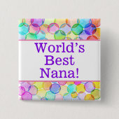 's Werelds beste nana pin Vierkante Button 5,1 Cm (Voorkant)