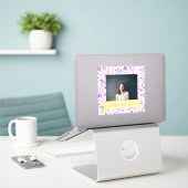 's Werelds beste nichtje foto aangepaste Paarse st Sticker (Laptop op bureau)