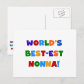 's Werelds beste Nonna Bright Colors T-shirts en g Briefkaart (Voorkant / Achterkant)