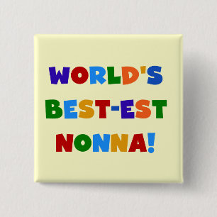 's Werelds beste Nonna Bright Colors T-shirts en g Vierkante Button 5,1 Cm