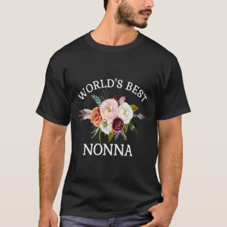 's Werelds beste Nonna rustieke Pijl Bloem Boeket  T-shirt