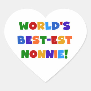 's Werelds beste Nonnie Bright Colors Cadeaus Hart Sticker