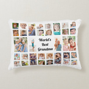 'S Werelds Beste Oma 32 Familie Foto Collage Wit Accent Kussen