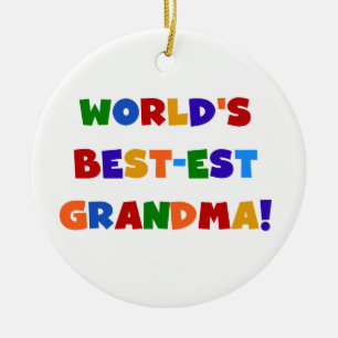 's Werelds beste oma, Bright T-shirts en cadeaus Keramisch Ornament