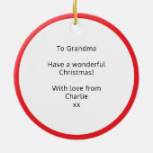 'S Werelds Beste Oma Custom Photo Kerstmis Keramisch Ornament (Achterkant)