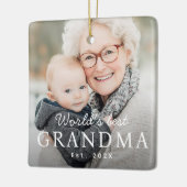 'S Werelds beste oma grootmoeder beste jaarfoto Keramisch Ornament (Links)