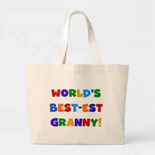 's Werelds beste oma heldere kleuren Grote Tote Bag