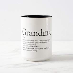 's Werelds beste oma oma oma oma oma oma oma oma o Tweekleurige Koffiemok