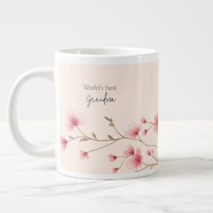 'S Werelds Beste Oma - Pastel Bloemen Gepersonalis Extra Grote Beker