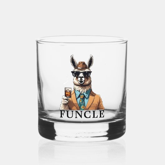 's Werelds beste ooit Funcle oom Funny Llama Whisky Glas (Voorkant)