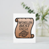 'S Werelds Beste Oom Gecertificeerd Certificaat Gr Briefkaart (Staand voorkant)