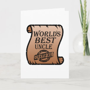 'S Werelds Beste Oom Gecertificeerd Certificaat Gr Kaart