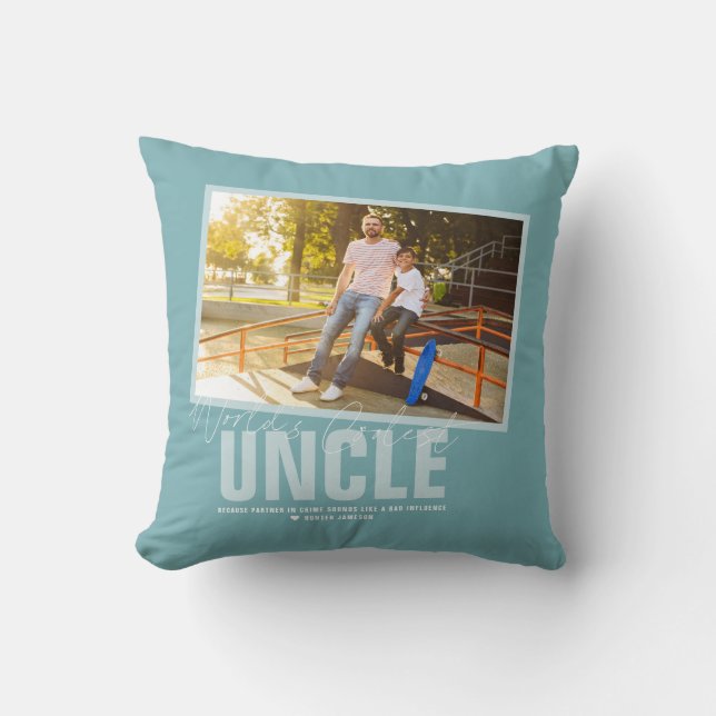 's Werelds beste oom | Moderne fotocollage Kussen (Voorkant)