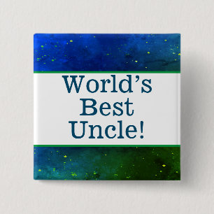 's Werelds beste oom pin Vierkante Button 5,1 Cm