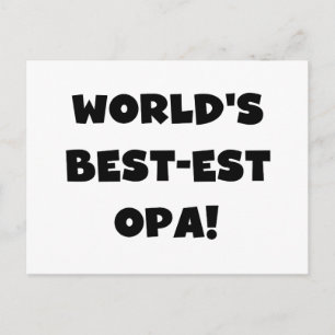 's Werelds beste Opa Black Text T-shirts en gesche Briefkaart