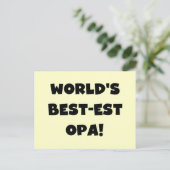 's Werelds beste Opa Black Text T-shirts en gesche Briefkaart (Staand voorkant)