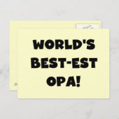 's Werelds beste Opa Black Text T-shirts en gesche Briefkaart (Voorkant / Achterkant)