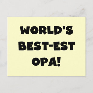 's Werelds beste Opa Black Text T-shirts en gesche Briefkaart