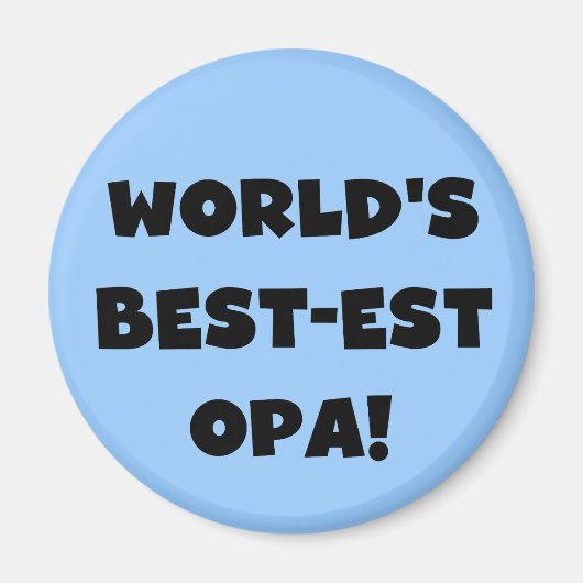 's Werelds beste Opa Black Text T-shirts en gesche Magneet (Voorkant)