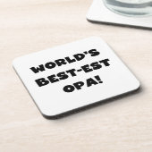 's Werelds beste Opa Black Text T-shirts en gesche Onderzetter (Linkerzijde)