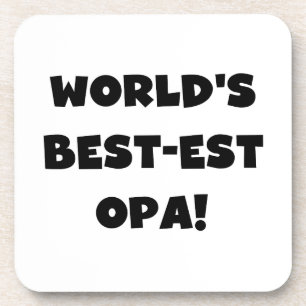 's Werelds beste Opa Black Text T-shirts en gesche Onderzetter