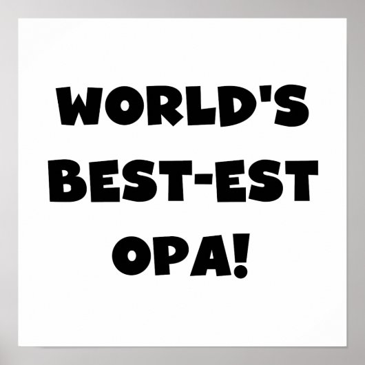 's Werelds beste Opa Black Text T-shirts en gesche Poster (Voorkant)