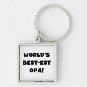 's Werelds beste Opa Black Text T-shirts en gesche Sleutelhanger