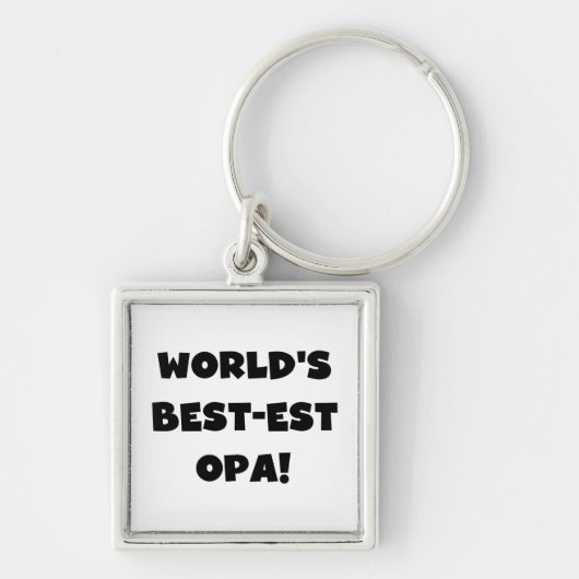 's Werelds beste Opa Black Text T-shirts en gesche Sleutelhanger (Voorkant)