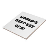's Werelds beste Opa Black Text T-shirts en gesche Tegeltje (Zijkant)