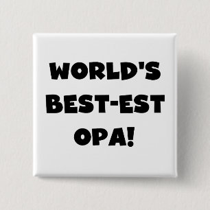 's Werelds beste Opa Black Text T-shirts en gesche Vierkante Button 5,1 Cm