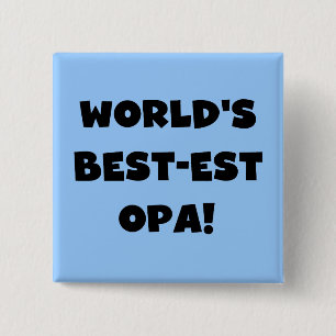 's Werelds beste Opa Black Text T-shirts en gesche Vierkante Button 5,1 Cm