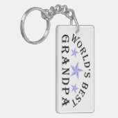 's Werelds beste opa blauwe sterren Sleutelhanger (Voorkant Links)