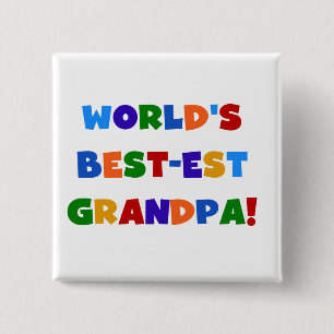 's Werelds beste opa heldere kleuren-cadeaus Vierkante Button 5,1 Cm